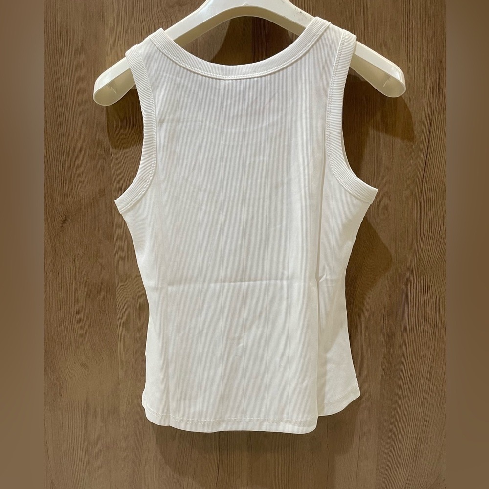 Classic Ribbed Tank Top - White